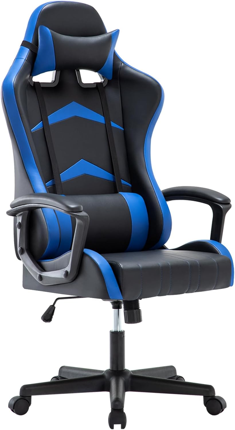 IntimaTe WM Heart Sedia da Gaming Intimate, Sedia da ufficio, Schienale Alto Ergonomica, Sedia da Gioco con Comoda Supporto Poggiatesta e Lombare, Blu