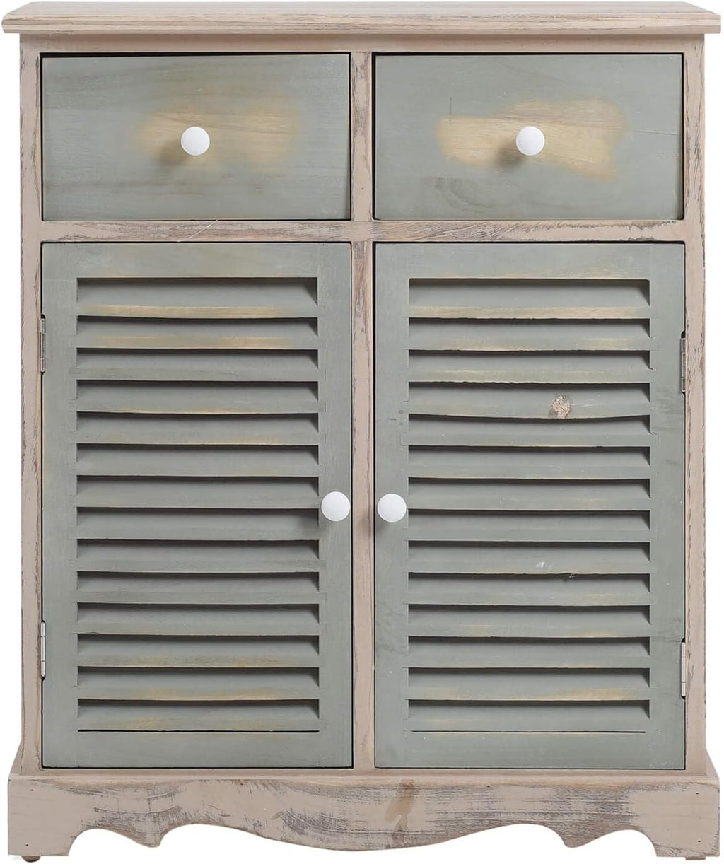 Credenza Armadietto 2 Cassetti 2 Ante Legno