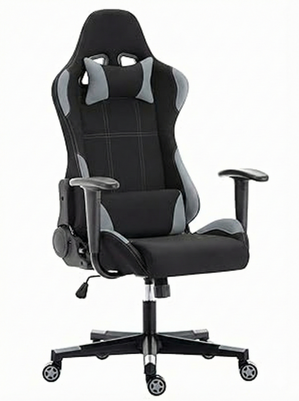 IntimaTe WM Heart Sedia Gaming di Tessuto, Poltrona Ufficio Ergonomica Stoffa con Supporto Lombare, Reclinabile Poltrona Gamer Sedile Regolabile Alta, Grigio