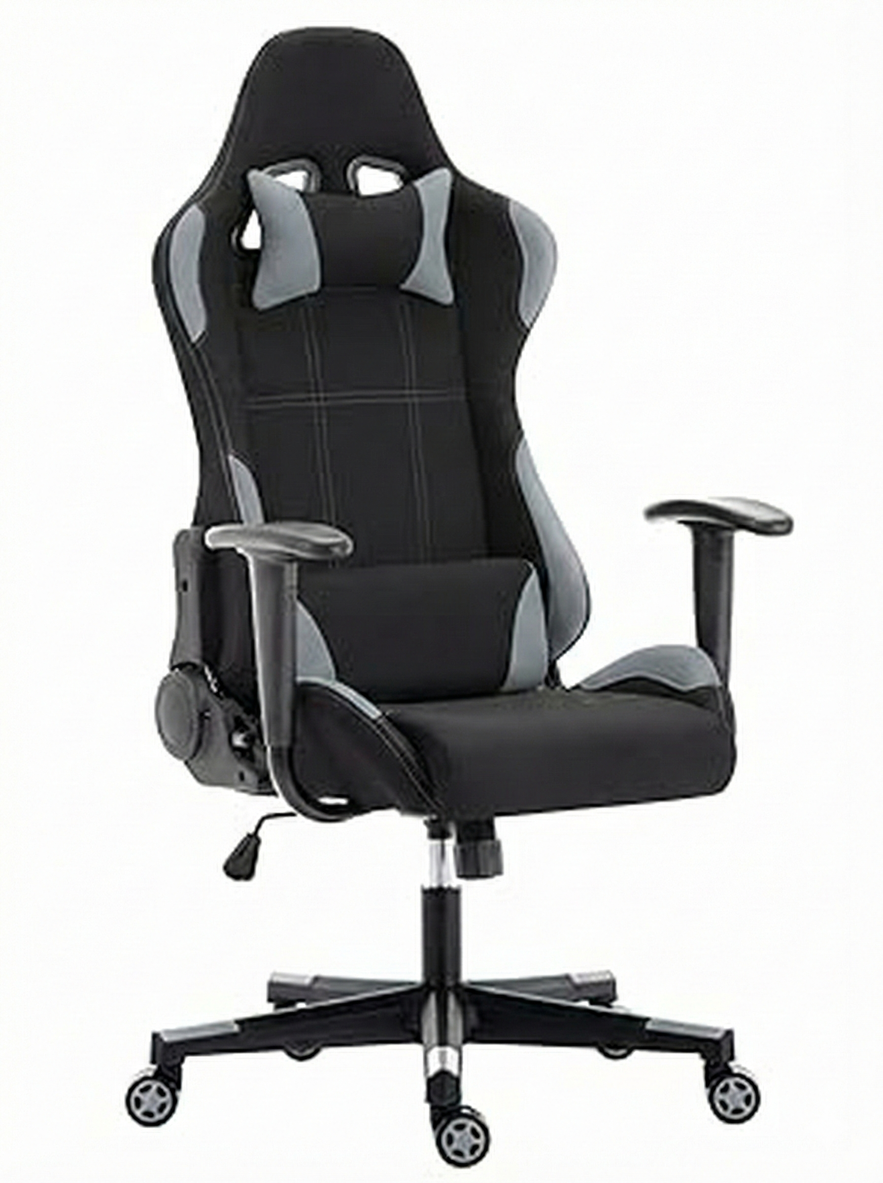IntimaTe WM Heart Sedia Gaming di Tessuto, Poltrona Ufficio Ergonomica Stoffa con Supporto Lombare, Reclinabile Poltrona Gamer Sedile Regolabile Alta, Grigio
