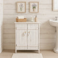 Mobiletto per bagno shabby con 2 ante bianco decapato