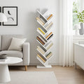 Libreria bianca design con 10 ripiani