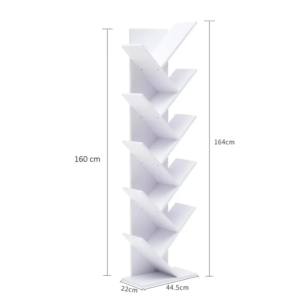 Libreria bianca design con 10 ripiani