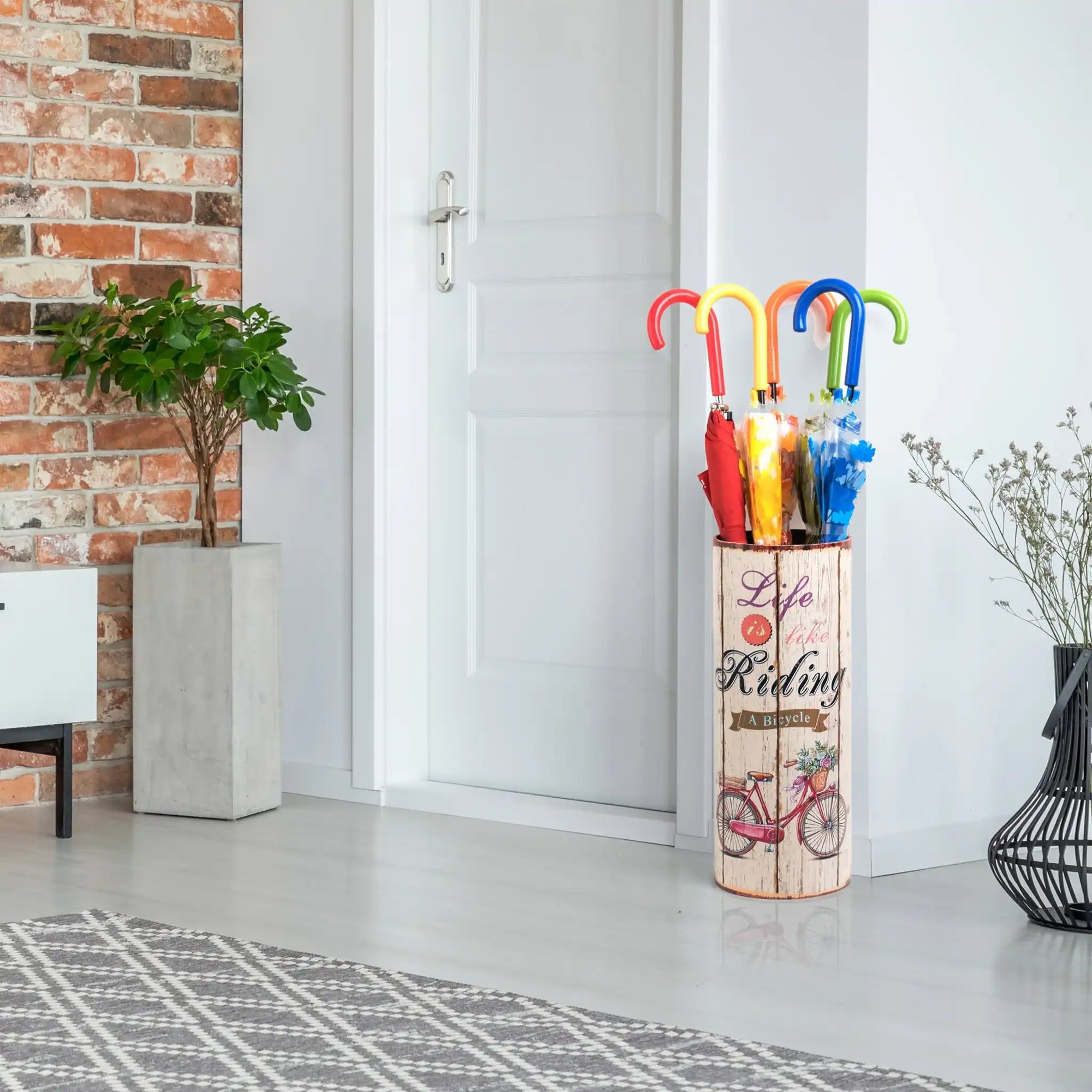 Portaombrelli beige in canvas in stile vintage