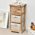 Cassettiera piccola con 3 cassetti in legno