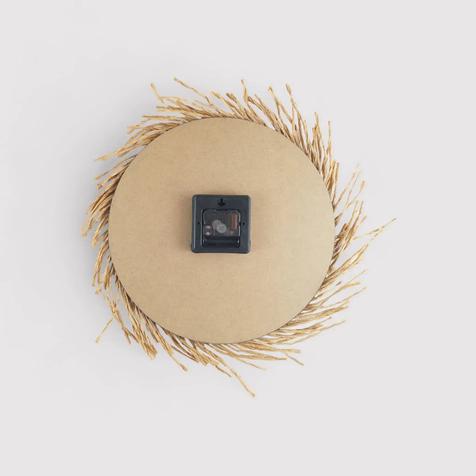 Orologio con quadrante in paglia in stile boho